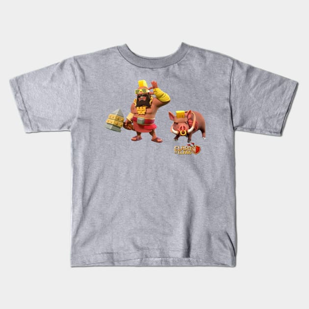 Super Hog Rider - Clash of Clans Kids T-Shirt by RW Designs